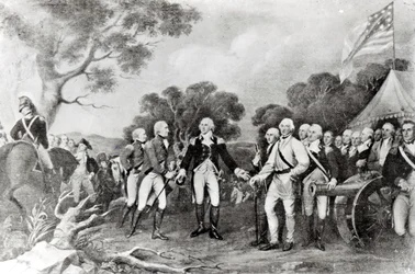 Die Kapitulation von General Burgoyne, Saratoga, New York, 17. Oktober 1777
